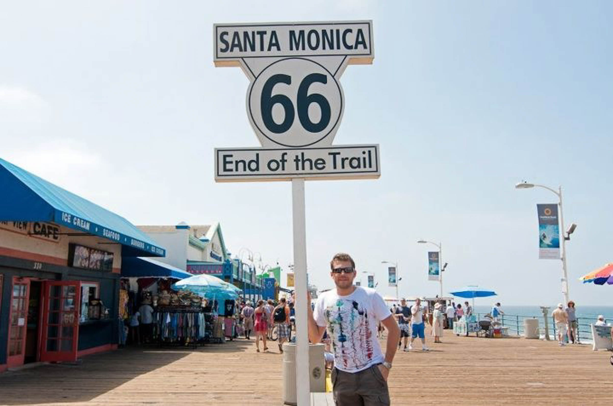 end of route 66. santa monica, california, usa.